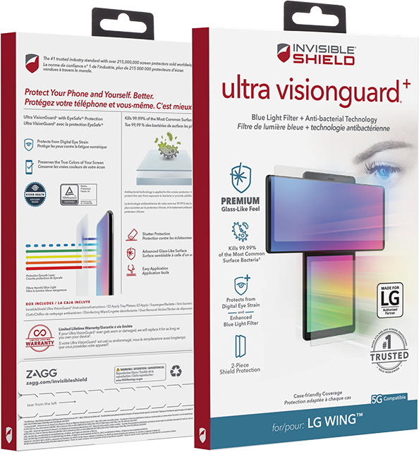 Invisible Shield Ultra VisionGuard with Antibacterial LG Wing 5G AT&T